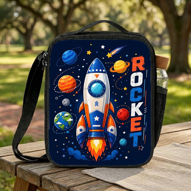 Rocket Lunch Bag Kids - Back To School Space Adventure Lunch Box Bag