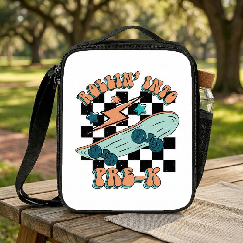 Rollin Into Pre-K Lunch Bag - Cool Kids Skateboard Back To School Lunch Box Bag Rollin Into Pre-K Lunch Bag - Cool Kids Skateboard Back To School Lunch Box Bag