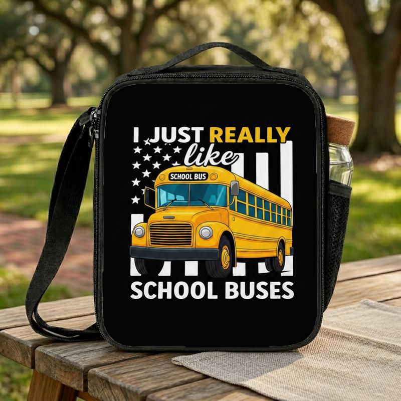 School Bus Lover Lunch Bag - Back To School Kids Gift Lunch Box Bag School Bus Lover Lunch Bag - Back To School Kids Gift Lunch Box Bag