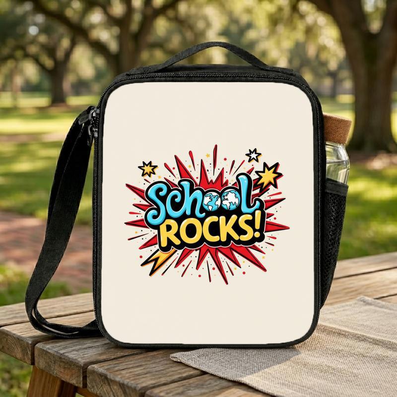 School Rocks Lunch Bag For Kids - Fun Back To School Style Lunch Box Bag School Rocks Lunch Bag For Kids - Fun Back To School Style Lunch Box Bag
