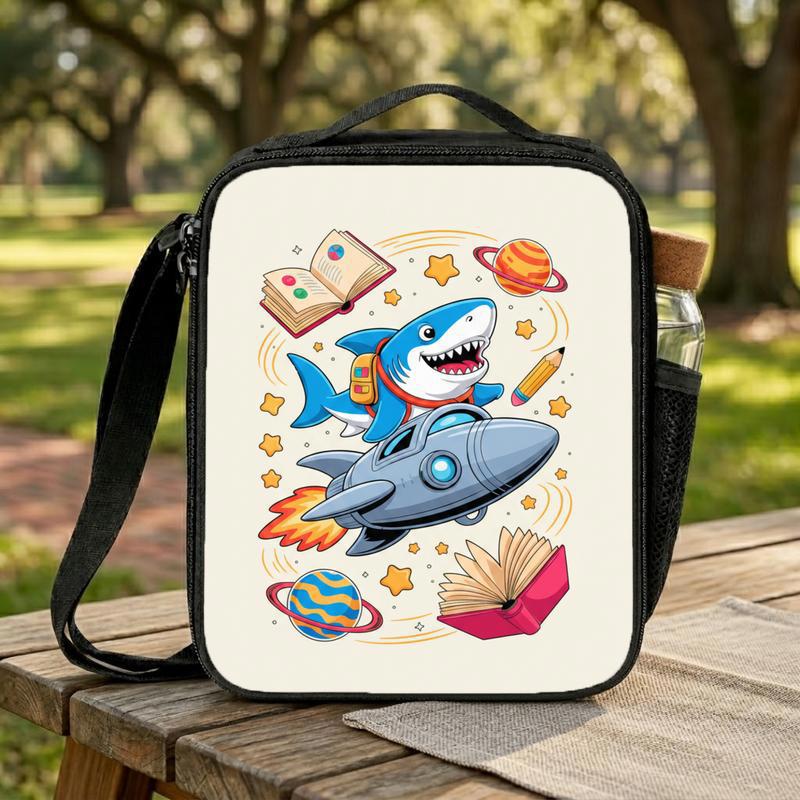 Shark Rocket Lunch Bag Kids - Back To School Fun Design Lunch Box Bag Shark Rocket Lunch Bag Kids - Back To School Fun Design Lunch Box Bag