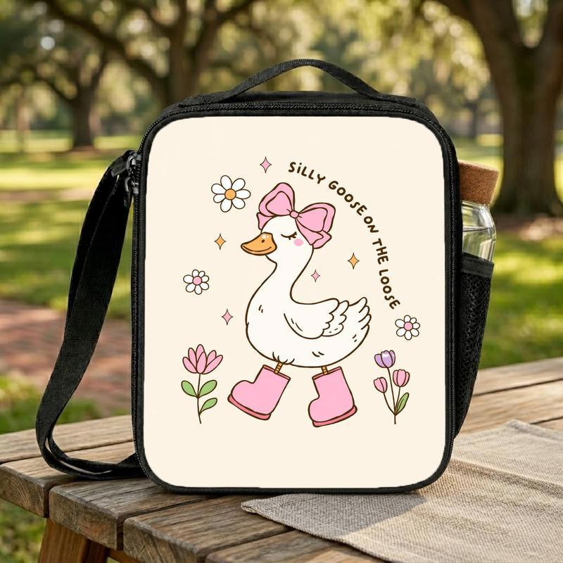 Silly Goose Lunch Bag - Cute Back To School Girls Lunch Box Bag Silly Goose Lunch Bag - Cute Back To School Girls Lunch Box Bag