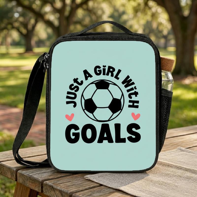 Soccer Goals Lunch Bag - Cute Girls Back To School Bag Lunch Box Bag Soccer Goals Lunch Bag - Cute Girls Back To School Bag Lunch Box Bag