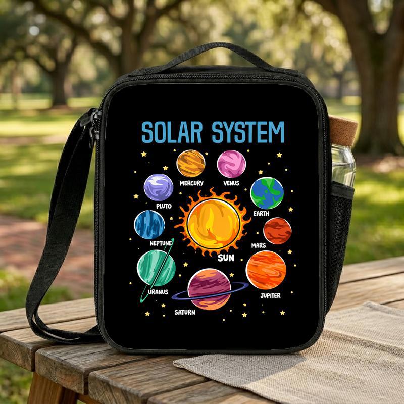 Solar System Lunch Bag Kids - Space Planets School Design Lunch Box Bag