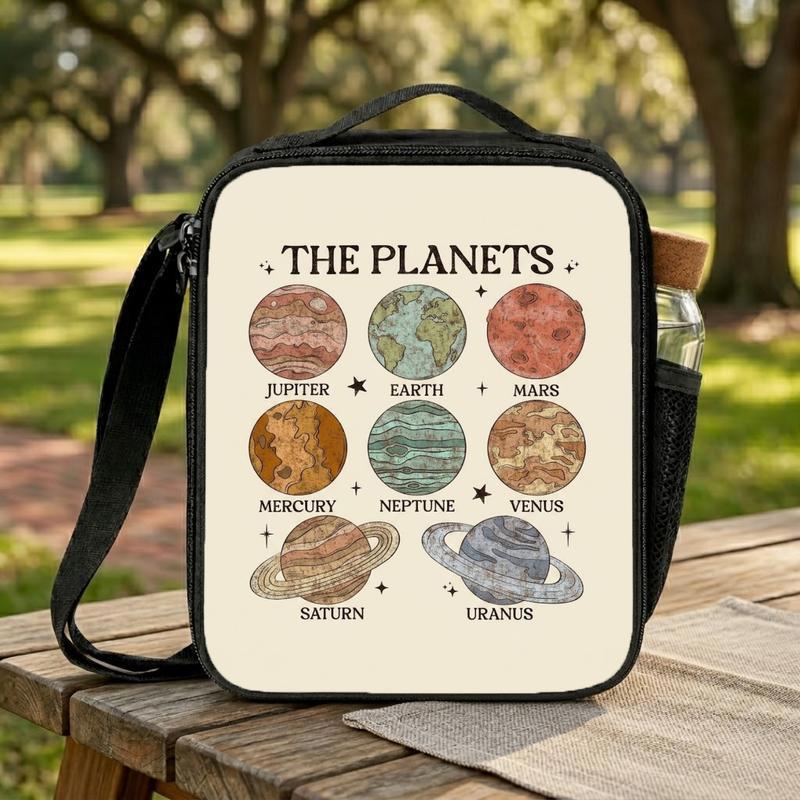 Solar System Lunch Bag Kids - Vintage Planets Design Lunch Box Bag Solar System Lunch Bag Kids - Vintage Planets Design Lunch Box Bag