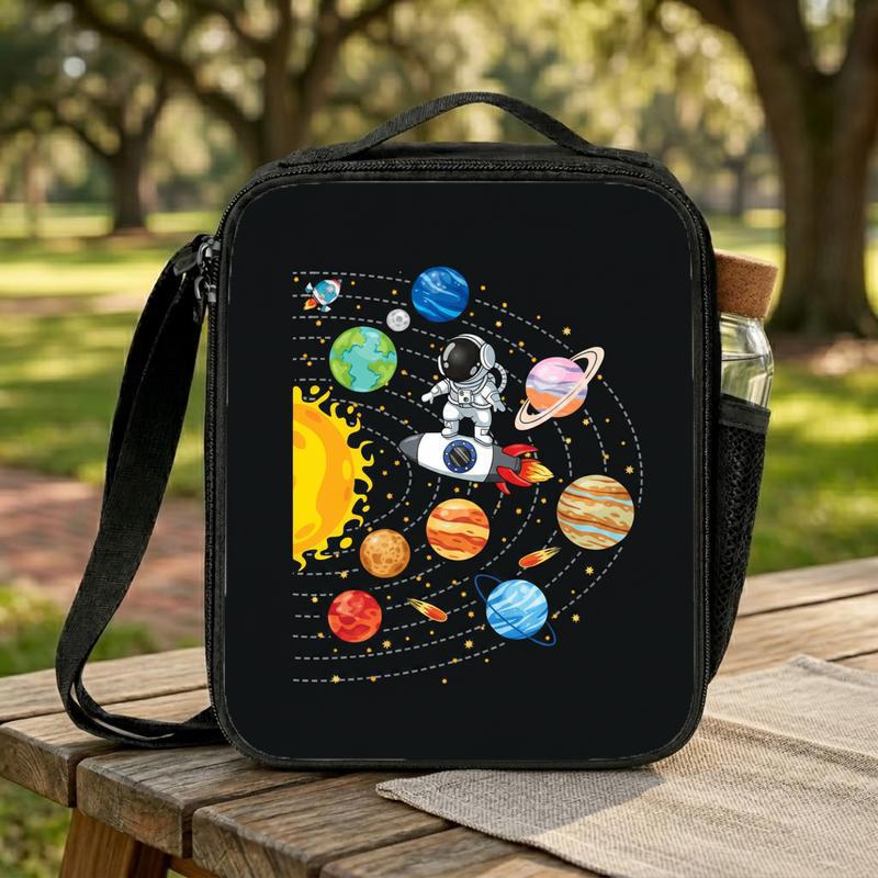 Space School Lunch Bag Kids - Astronaut Solar System Planets Lunch Box Bag