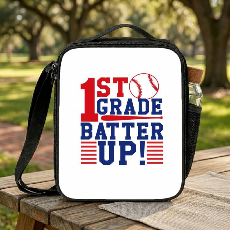 1st Grade Baseball Lunch Bag - Batter Up Kids School Bag Lunch Box Bag