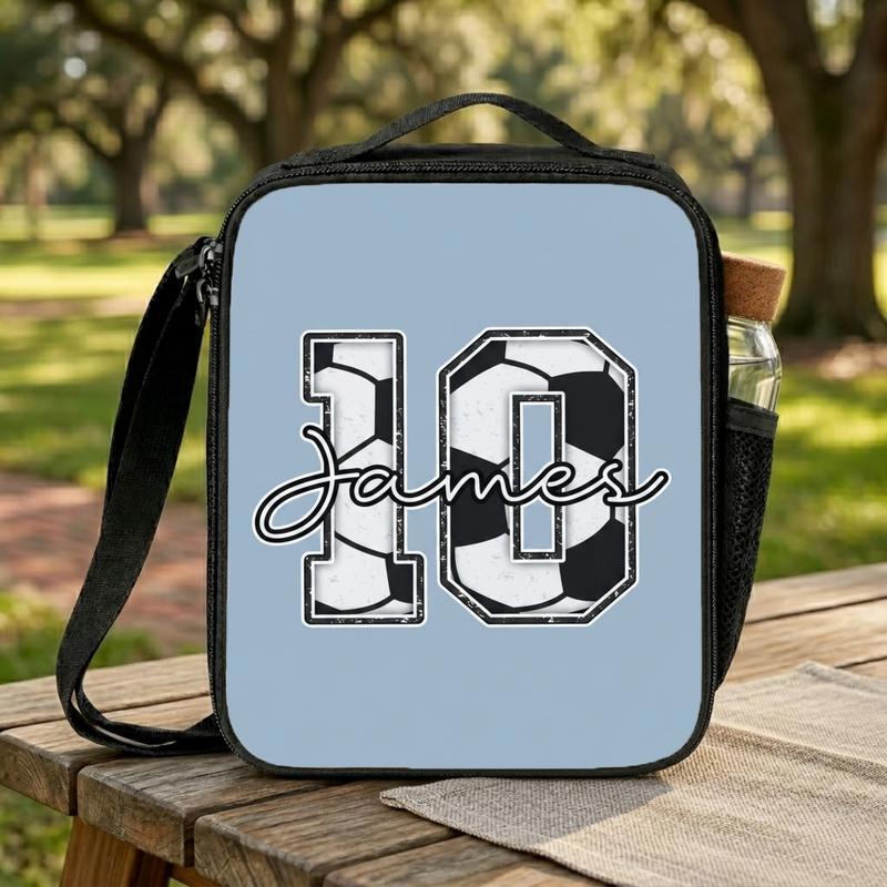 Style Personalized Soccer Lunch Bag With Name And Number Design Lunch Box Bag Style Personalized Soccer Lunch Bag With Name And Number Design Lunch Box Bag
