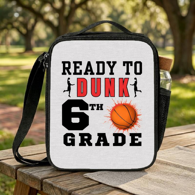 6th Grade Basketball Lunch Bag - Back To School Ready To Dunk Lunch Box Bag
