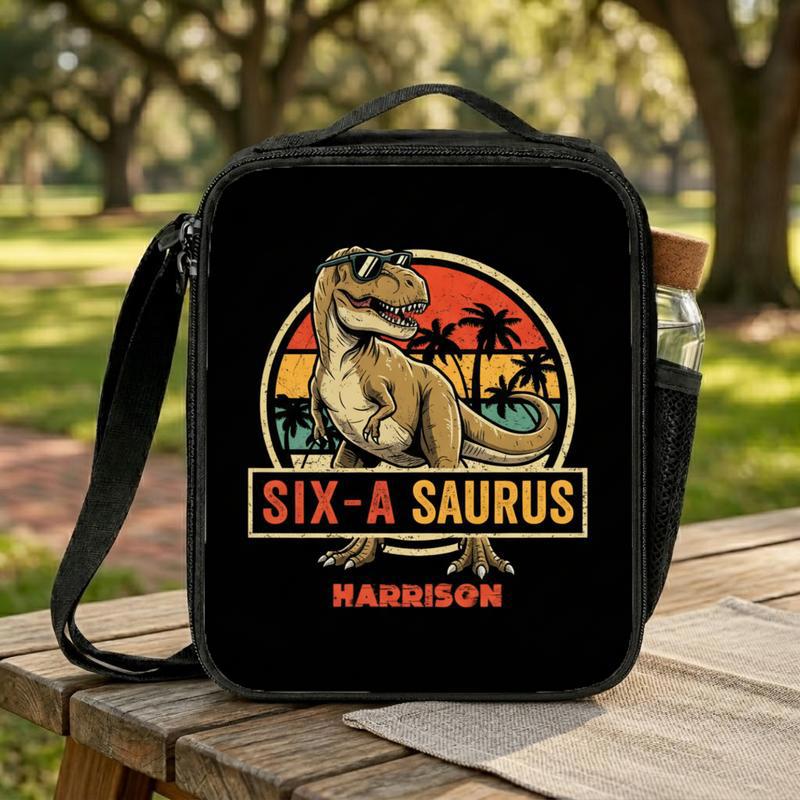 Vintage Personalized Dinosaur Lunch Bag - Back To School Kids Lunch Box Bag Vintage Personalized Dinosaur Lunch Bag - Back To School Kids Lunch Box Bag