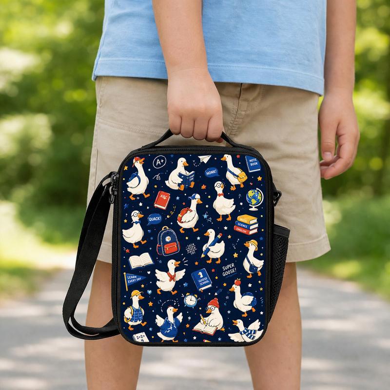 All Over Goose Lunch Bag - Fun Back To School Kids Pattern Lunch Box Bag