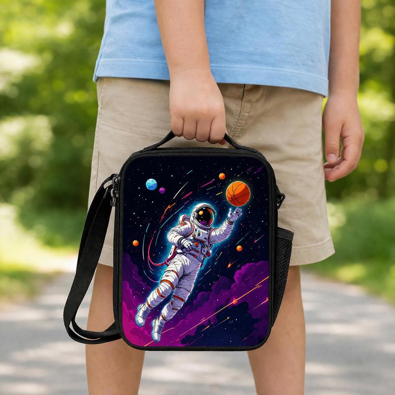 Astronaut Lunch Bag Kids - Space Sports Galaxy Design Lunch Box Bag