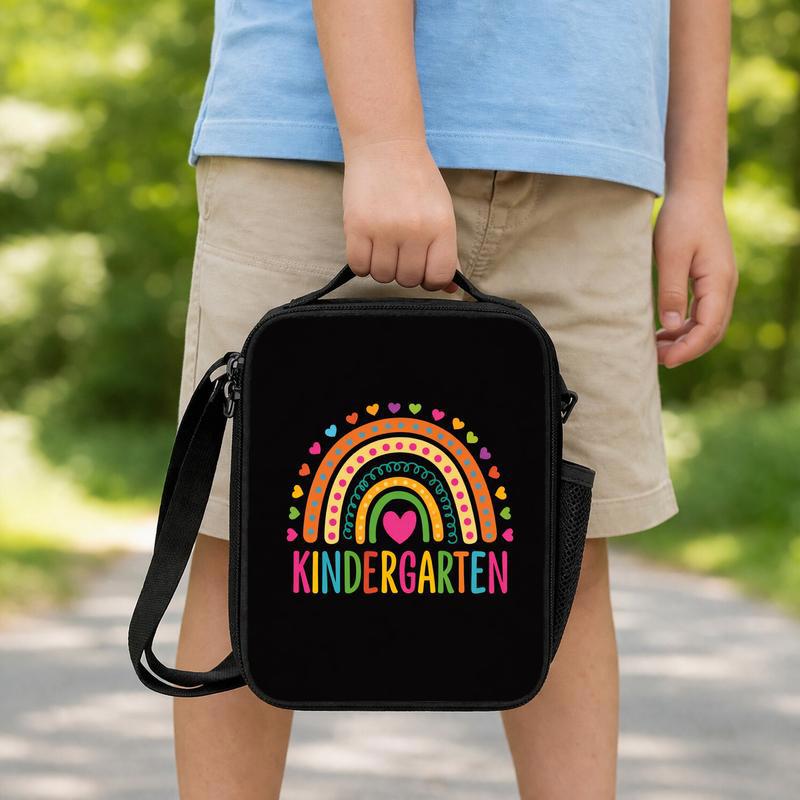 Back To School Lunch Bag - Bright Rainbow Kindergarten Style Lunch Box Bag Back To School Lunch Bag - Bright Rainbow Kindergarten Style Lunch Box Bag