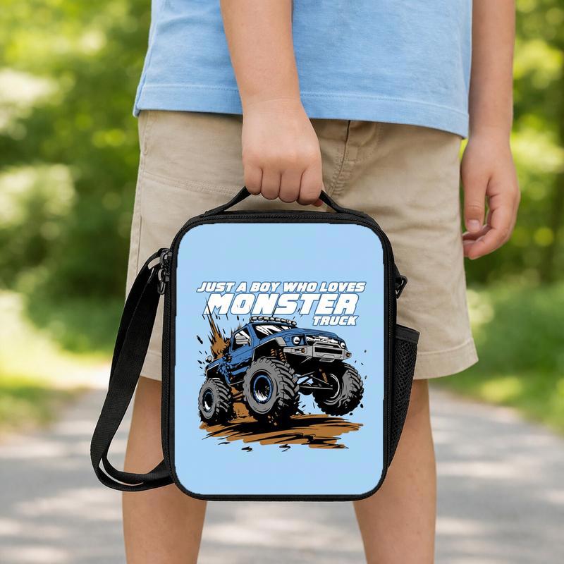 Back To School Lunch Bag For Boys - Just A Boy Who Loves Monster Truck Lunch Box Bag Back To School Lunch Bag For Boys - Just A Boy Who Loves Monster Truck Lunch Box Bag