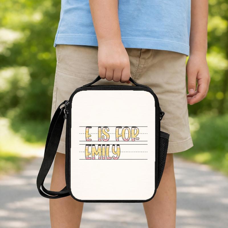 Back To School Lunch Bag - Personalized Alphabet Name Lunch Box Bag
