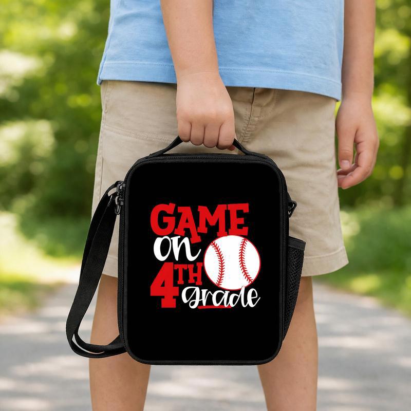 Baseball Lunch Bag Game On 4th Grade - Back To School Kids Lunch Box Bag Baseball Lunch Bag Game On 4th Grade - Back To School Kids Lunch Box Bag