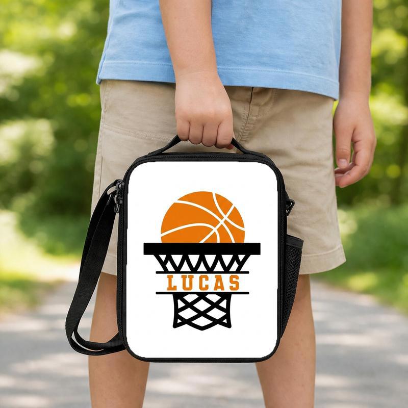 Basketball Name Lunch Bag - Back To School Custom Sport Style Lunch Box Bag Basketball Name Lunch Bag - Back To School Custom Sport Style Lunch Box Bag