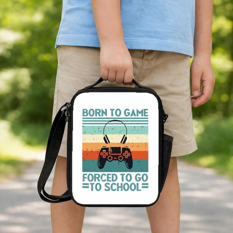 Born To Game Lunch Bag - Funny Back To School Gamer Kids Lunch Box Bag Born To Game Lunch Bag - Funny Back To School Gamer Kids Lunch Box Bag