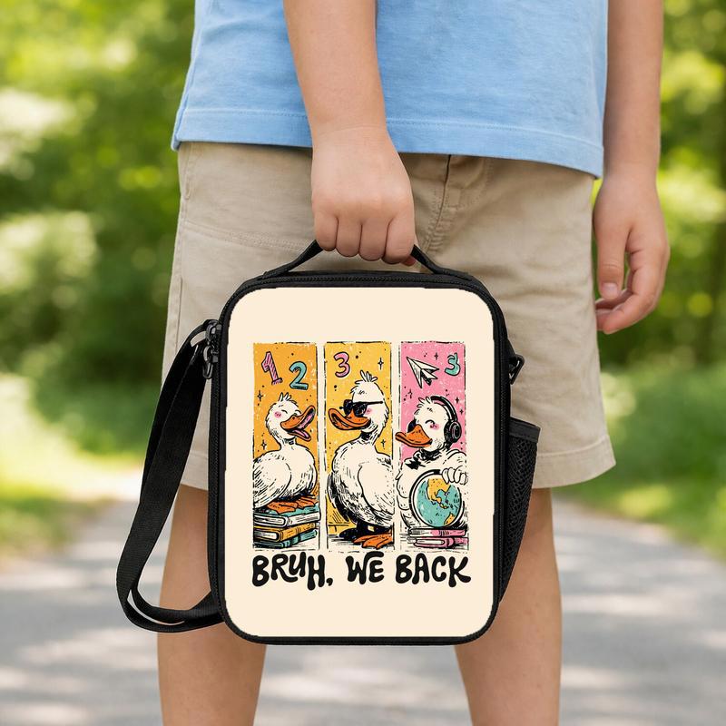 Bruh We Back Goose Lunch Bag - Funny Back To School Kids Lunch Box Bag