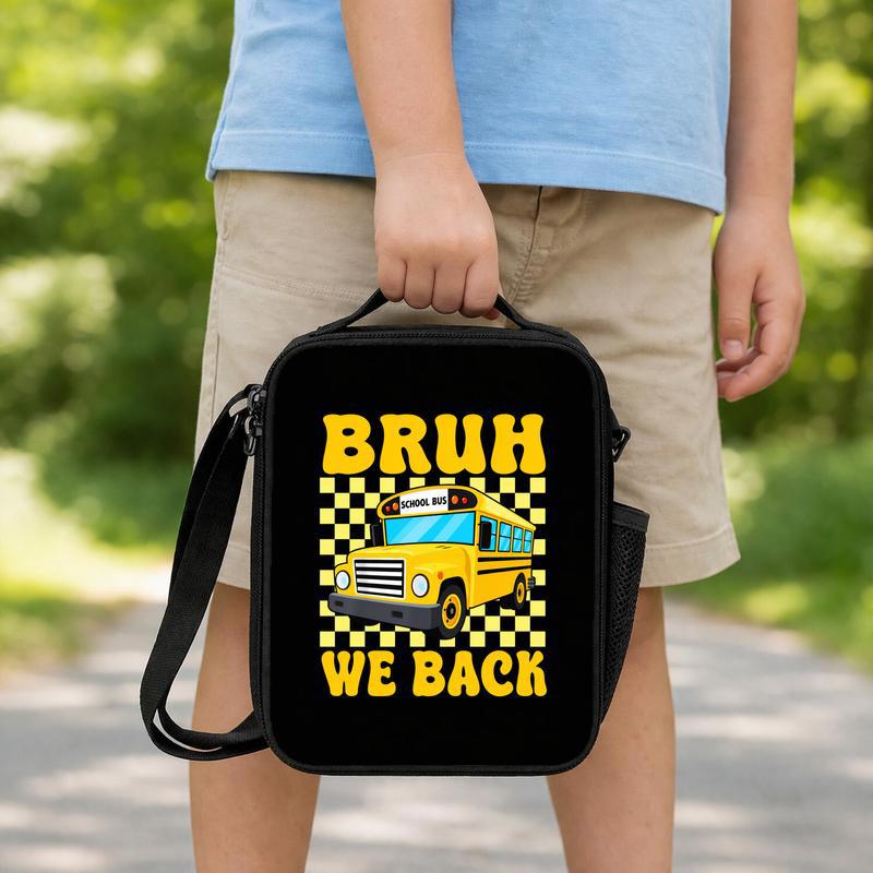 Bruh We Back School Bus Lunch Bag - Funny Back To School Kids Lunch Box Bag Bruh We Back School Bus Lunch Bag - Funny Back To School Kids Lunch Box Bag