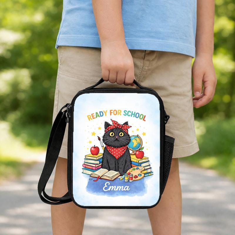 Cat Ready For School Lunch Box Bag