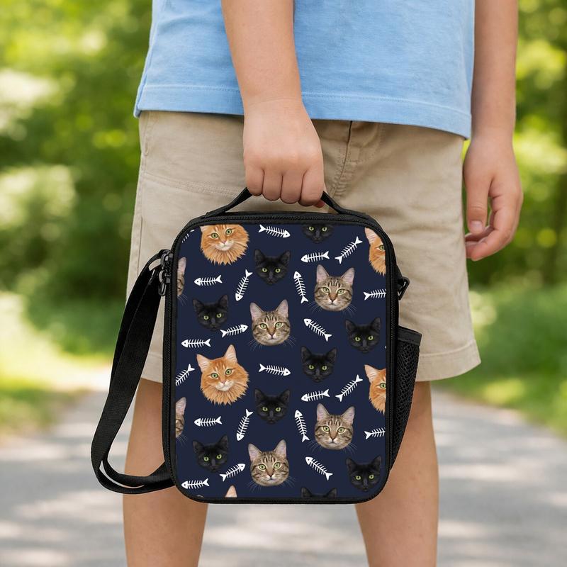 Cats & Fish Bones Lunch Box Bag