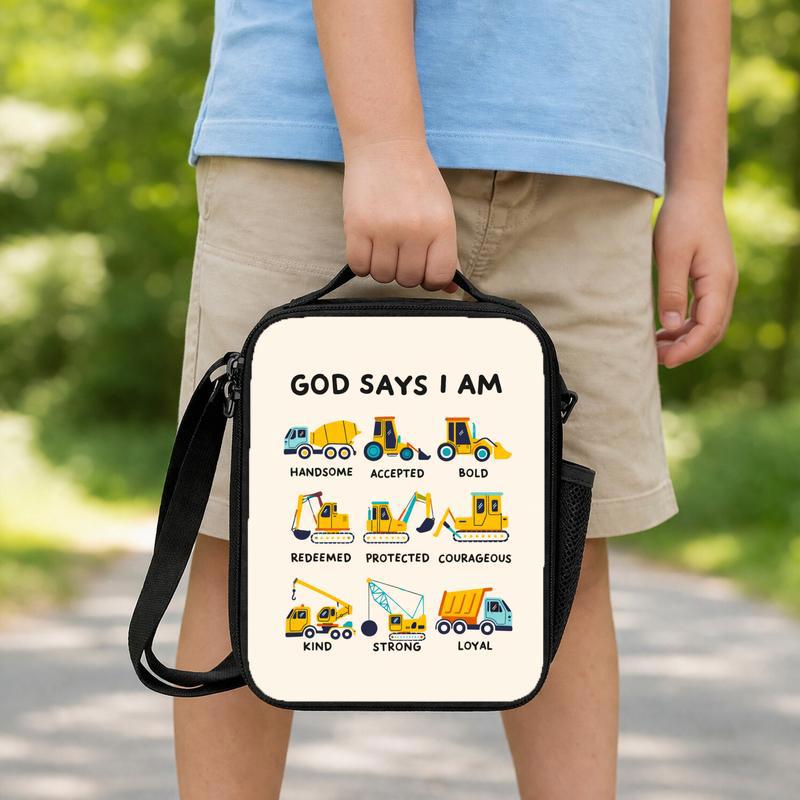 Christian Construction Truck Lunch Bag - Positive Back To School Gift Lunch Box Bag Christian Construction Truck Lunch Bag - Positive Back To School Gift Lunch Box Bag