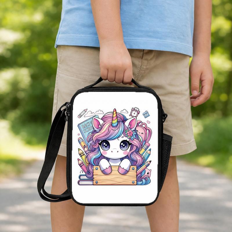 Colorful Unicorn Lunch Bag - Cute School Supplies Theme Lunch Box Bag Colorful Unicorn Lunch Bag - Cute School Supplies Theme Lunch Box Bag