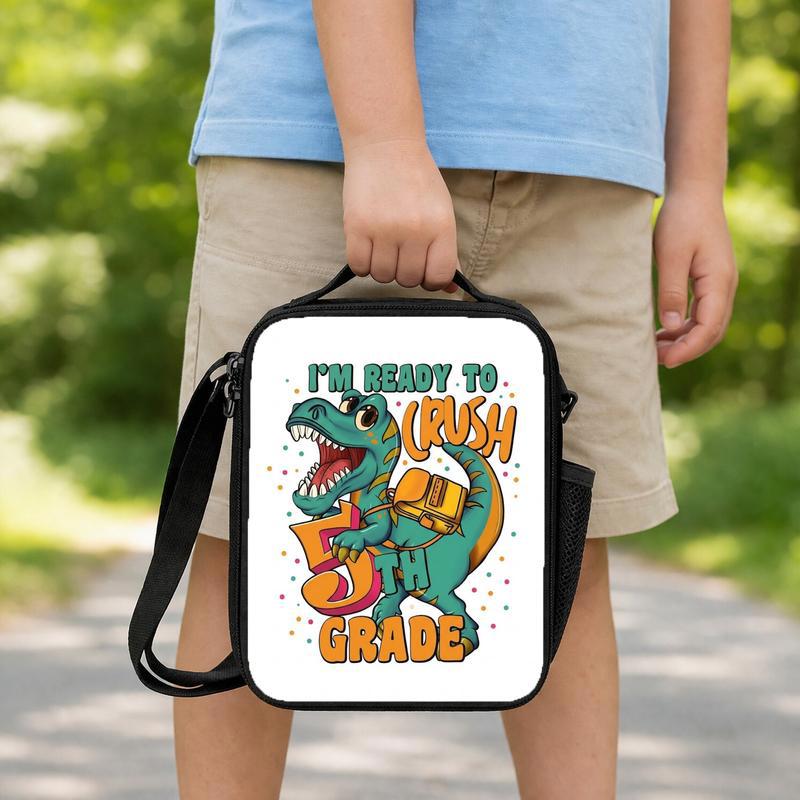 Crush 5th Grade Dino Custom Lunch Bag - Back To School Kids Lunch Box Bag Crush 5th Grade Dino Custom Lunch Bag - Back To School Kids Lunch Box Bag