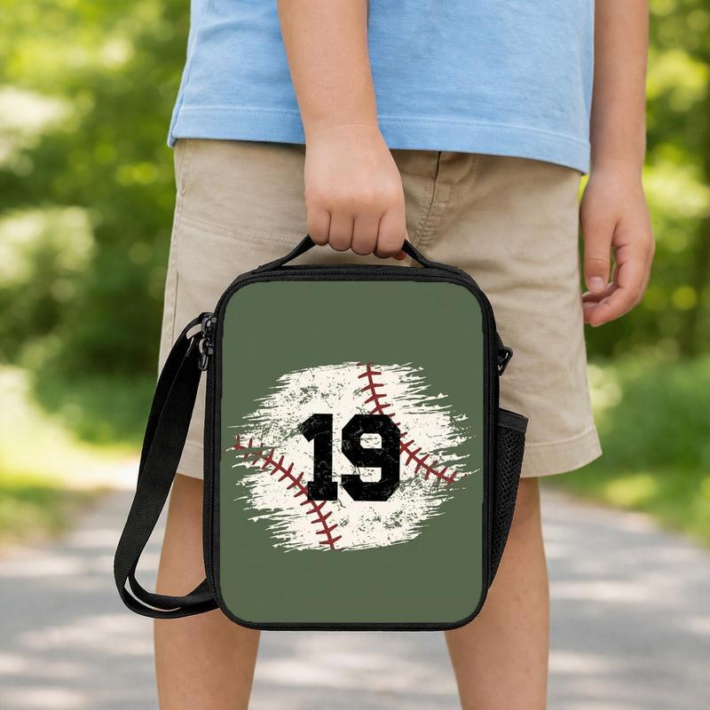 Custom Baseball Number Lunch Bag - Back To School Sports Kids Lunch Box Bag Custom Baseball Number Lunch Bag - Back To School Sports Kids Lunch Box Bag