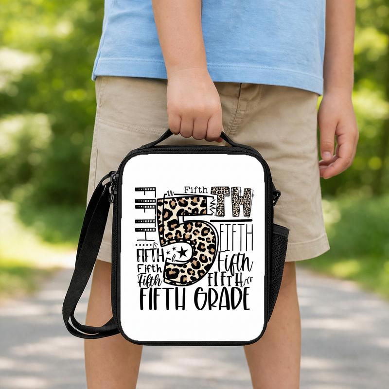 Custom Grade Lunch Bag - Elementary School Leopard Print Style Lunch Box Bag Custom Grade Lunch Bag - Elementary School Leopard Print Style Lunch Box Bag