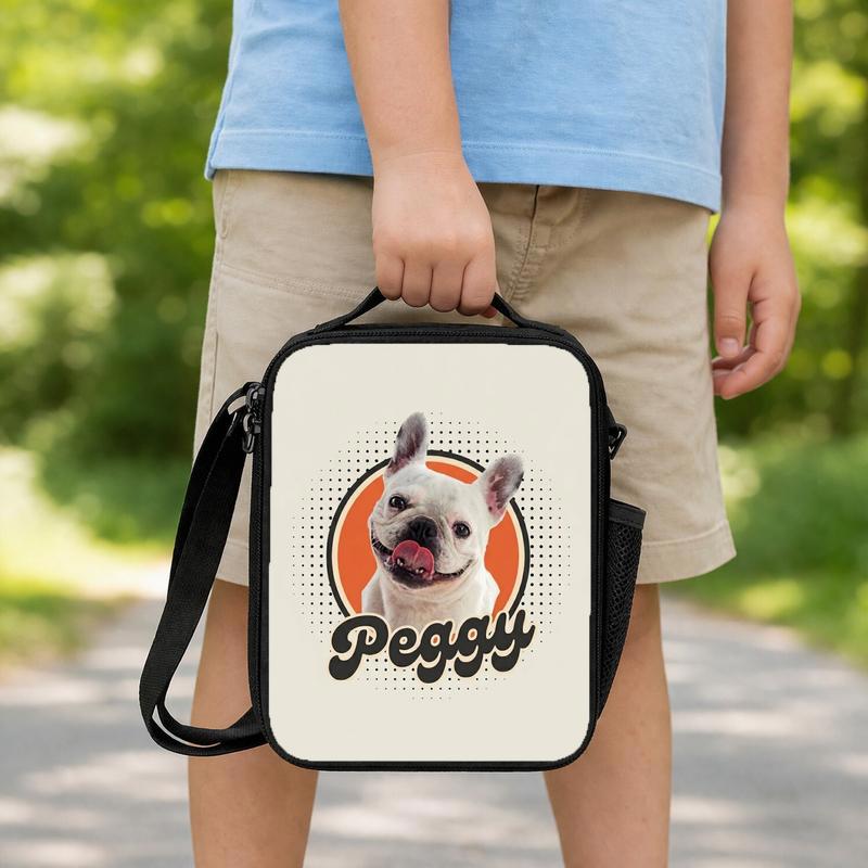 Custom Kid Shirt Pet Photo + Name Custom Dog Portrait Personalized Shirt Custom T Shirts Cat Shirt Tee Dog Shirt For Kids Dog Face Shirt Lunch Box Bag