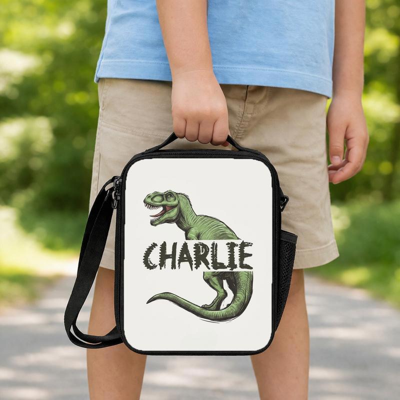 Custom Name T-Rex Lunch Bag - Cool Boys Back To School Lunch Box Bag Custom Name T-Rex Lunch Bag - Cool Boys Back To School Lunch Box Bag