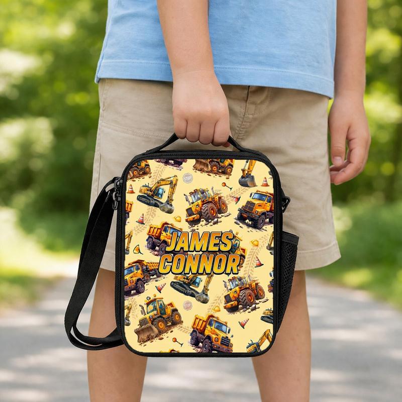 Custom Name Truck Lunch Bag For Boys - Cool Back To School Lunch Box Bag Custom Name Truck Lunch Bag For Boys - Cool Back To School Lunch Box Bag