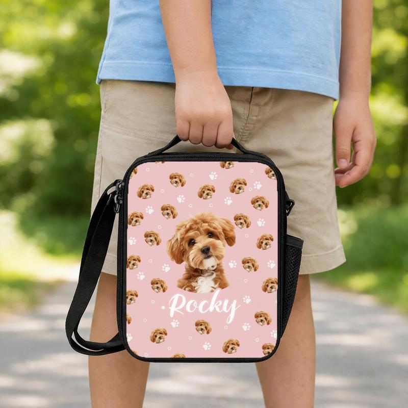 Custom Pet Photo Backpack_ Personalized Dog_Cat Face Schoolbag Lunch Box Bag Custom Pet Photo Backpack_ Personalized Dog_Cat Face Schoolbag Lunch Box Bag