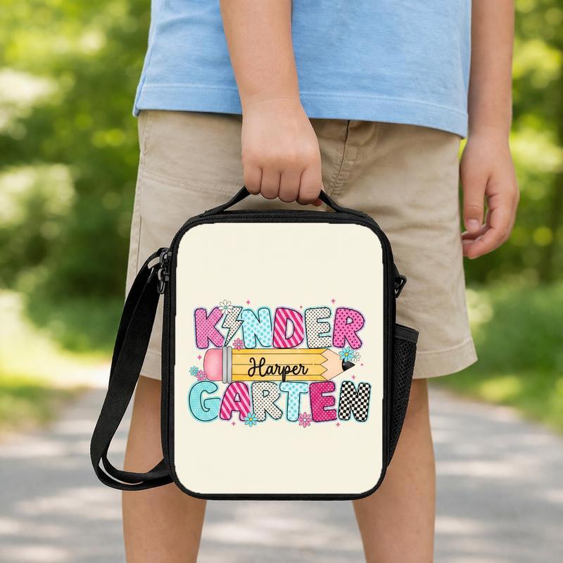 Cute Back To School Lunch Bag - Personalized Kids Name Gift Lunch Box Bag Cute Back To School Lunch Bag - Personalized Kids Name Gift Lunch Box Bag
