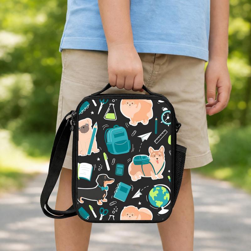 Cute Back To School With Dog For Children Lunch Box Bag Cute Back To School With Dog For Children Lunch Box Bag
