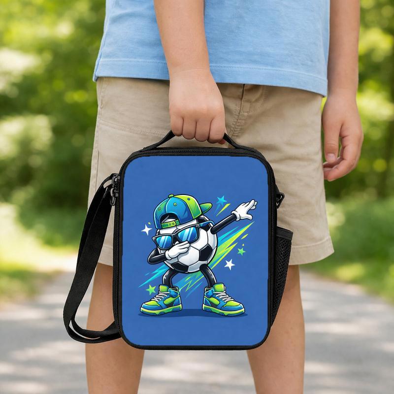 Dabbing Soccer Ball Lunch Bag - Cool Kids School Style Lunch Box Bag