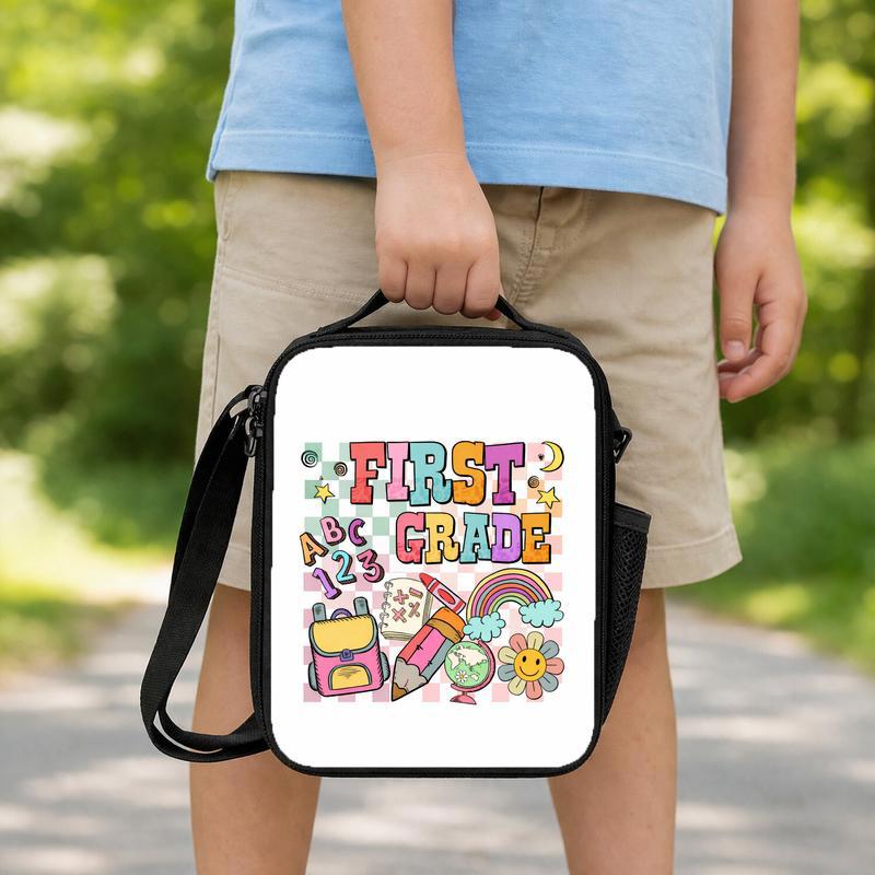 Elementary School Custom Grade Lunch Bag - ABC Rainbow Fun Lunch Box Bag Elementary School Custom Grade Lunch Bag - ABC Rainbow Fun Lunch Box Bag