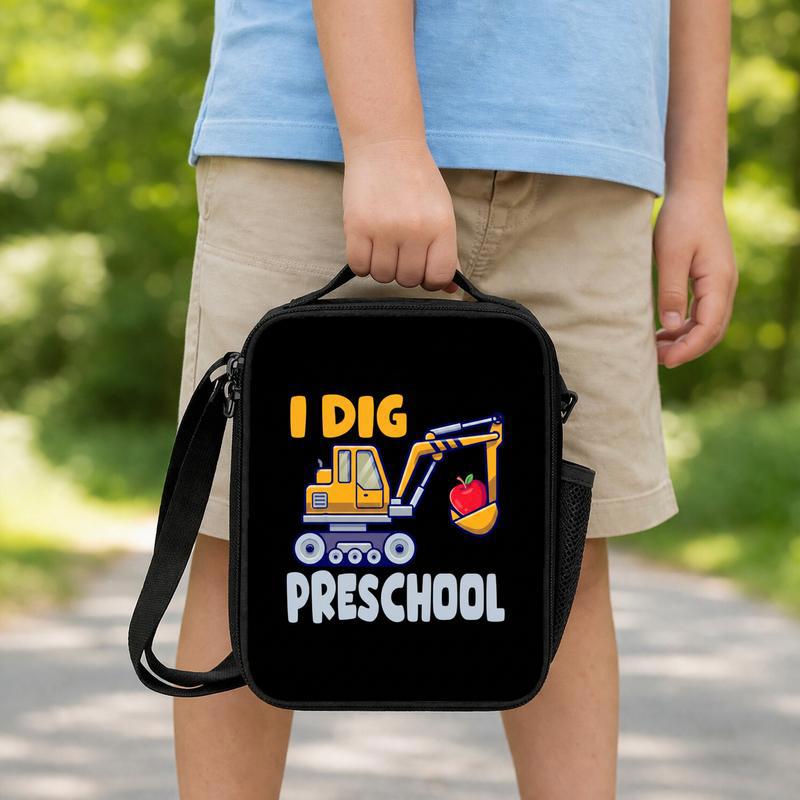 Excavator Kids Lunch Bag - I Dig Preschool Back To School Lunch Box Bag Excavator Kids Lunch Bag - I Dig Preschool Back To School Lunch Box Bag