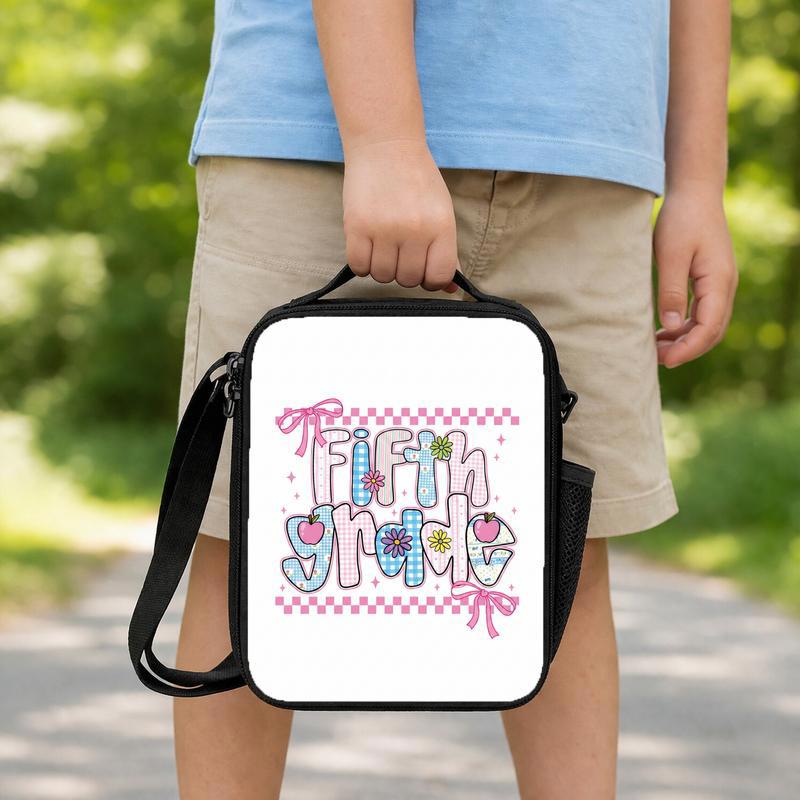 Fifth Grade Pastel Gingham Checkerboard Lunch Bag - Cute School Girl Style Lunch Box Bag Fifth Grade Pastel Gingham Checkerboard Lunch Bag - Cute School Girl Style Lunch Box Bag