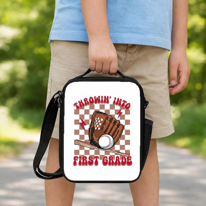 First Grade Baseball Lunch Bag - Back To School Retro Kids Lunch Box Bag First Grade Baseball Lunch Bag - Back To School Retro Kids Lunch Box Bag