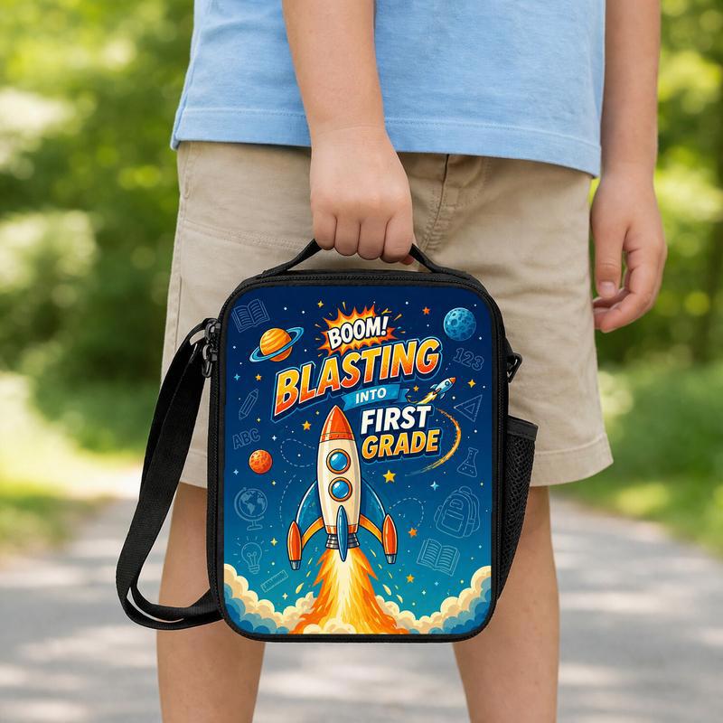 First Grade Rocket Lunch Bag Kids - Blasting Into First Grade Lunch Box Bag