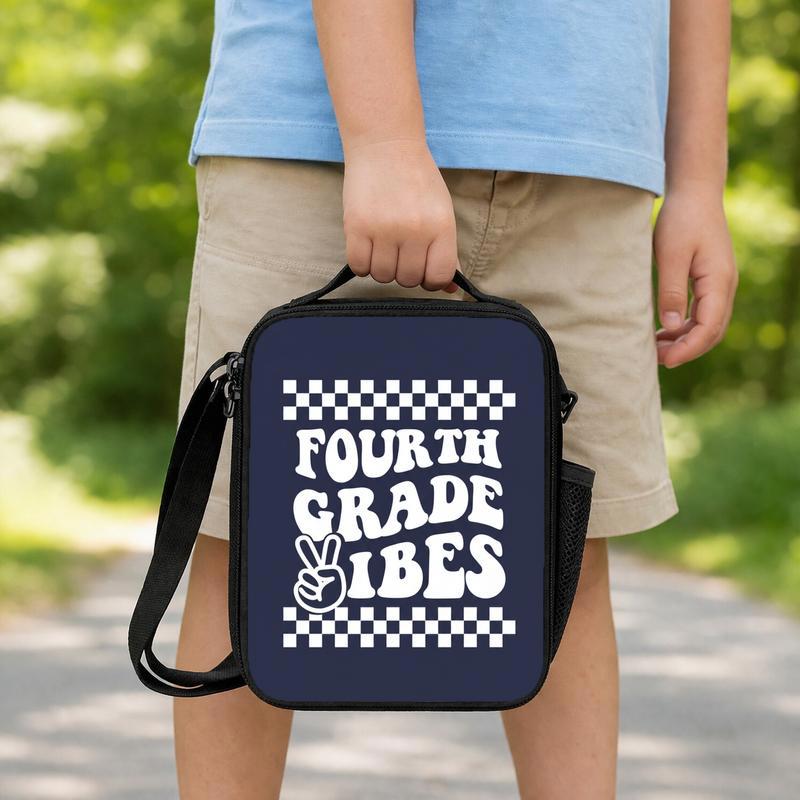 Fourth Grade Vibes Checkerboard Lunch Bag - Cool Kids School Style Lunch Box Bag Fourth Grade Vibes Checkerboard Lunch Bag - Cool Kids School Style Lunch Box Bag