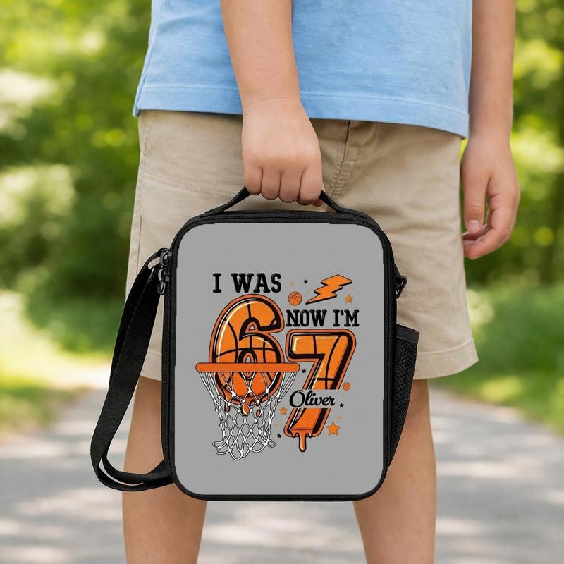 Funny Basketball Lunch Bag - Back To School Custom Name Lunch Box Bag