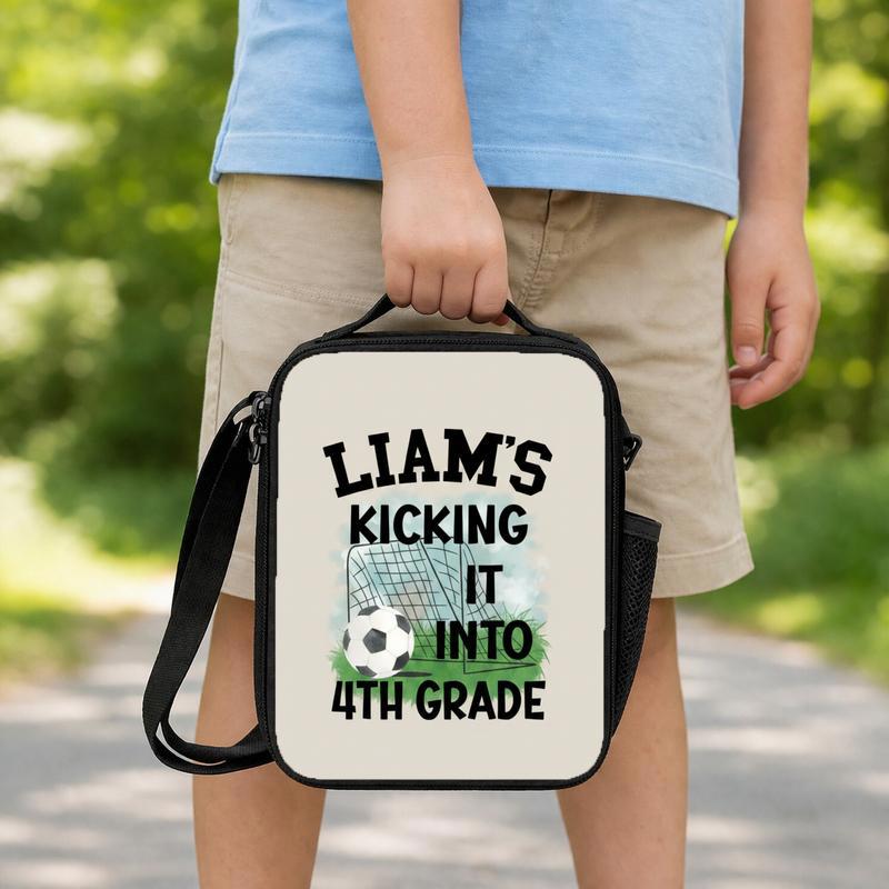 Funny Personalized Soccer Lunch Bag - Cool Back To School Kids Lunch Box Bag Funny Personalized Soccer Lunch Bag - Cool Back To School Kids Lunch Box Bag