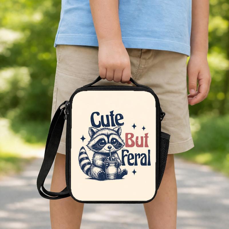 Funny Raccoon School Lunch Bag - Cute But Reral Kids Gift Idea Lunch Box Bag