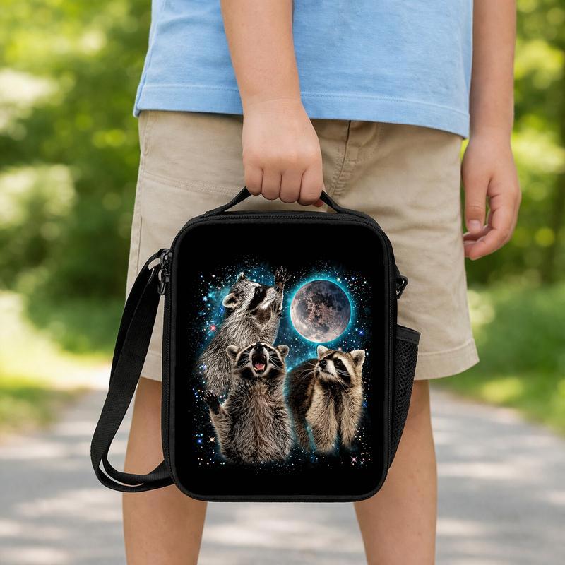Galaxy Raccoon Moon Lunch Bag - Kids Back To School Style Lunch Box Bag Galaxy Raccoon Moon Lunch Bag - Kids Back To School Style Lunch Box Bag