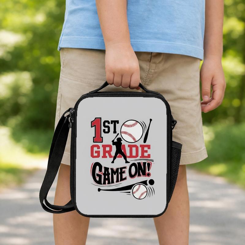 Game On Baseball Lunch Bag - Back To School First Grade Kids Lunch Box Bag Game On Baseball Lunch Bag - Back To School First Grade Kids Lunch Box Bag