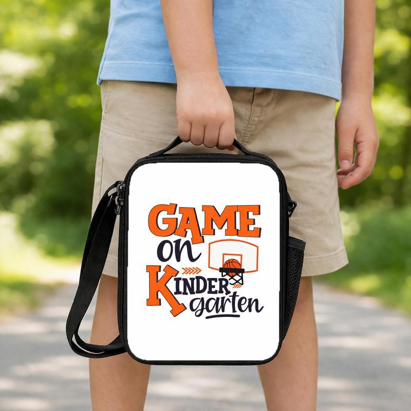 Game On Kindergarten Lunch Bag - Basketball Back To School Kid Lunch Box Bag Game On Kindergarten Lunch Bag - Basketball Back To School Kid Lunch Box Bag